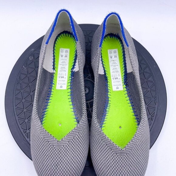 Rothy’s The Flat Women Birdseye Pebble Grey Slip On Round Toe Shoe Size 6.5 - Picture 8 of 10